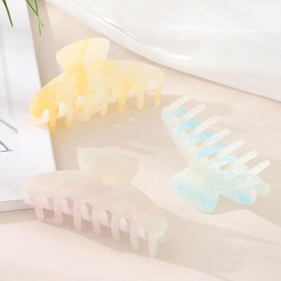 3PCS Hair Claw Clips Acrylic Non-slip Strong Hold for All Hair Types - Picture 7 of 7